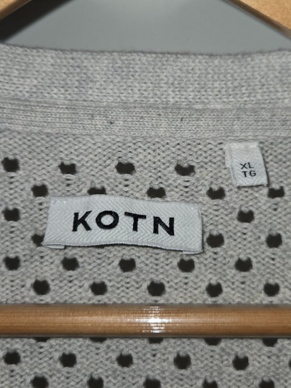 KOTN Men's Mina Cardigan in Oat Melange - Picture 5 of 6